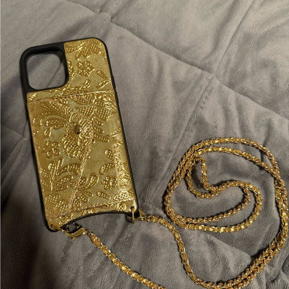 Bandolier Lily Lace Side Slot- Metallic Gold/gold iPhone 12 pro - Picture 2 of 3